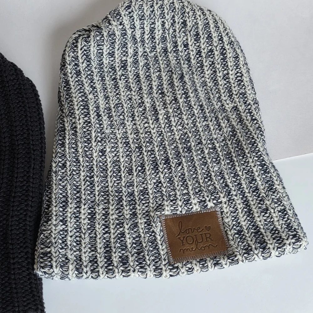 Love your Melon PAIR Of 2  knit beanies Size One size Excellcent Condition